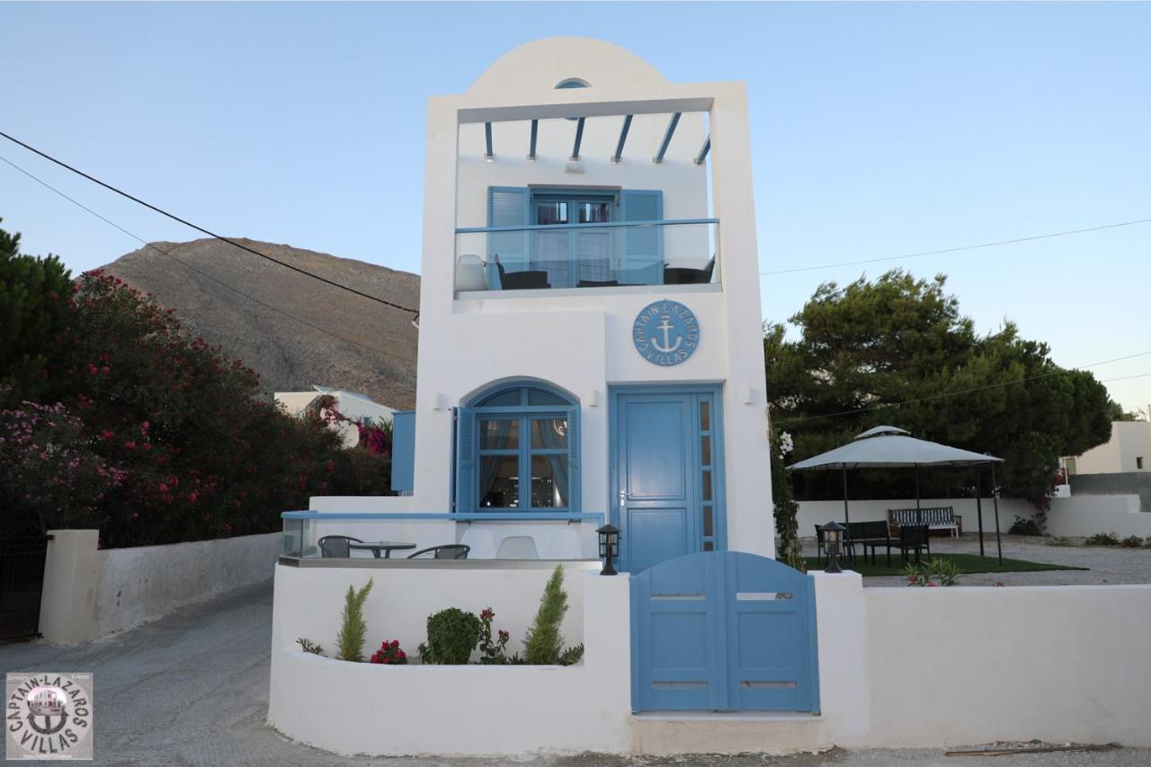 Located By The Sea One Beachfront Private Captain Lazaros Pool Villa With Loft In 750Sqm Spacious Private Plot-Jacuzzi-Sunrelax-Furnished Terace-Gazebo-Private Parking,Sleep 3 Adults And 2 Children, Just Steps From The Black Beach-Seaview Perissa  Bagian luar foto