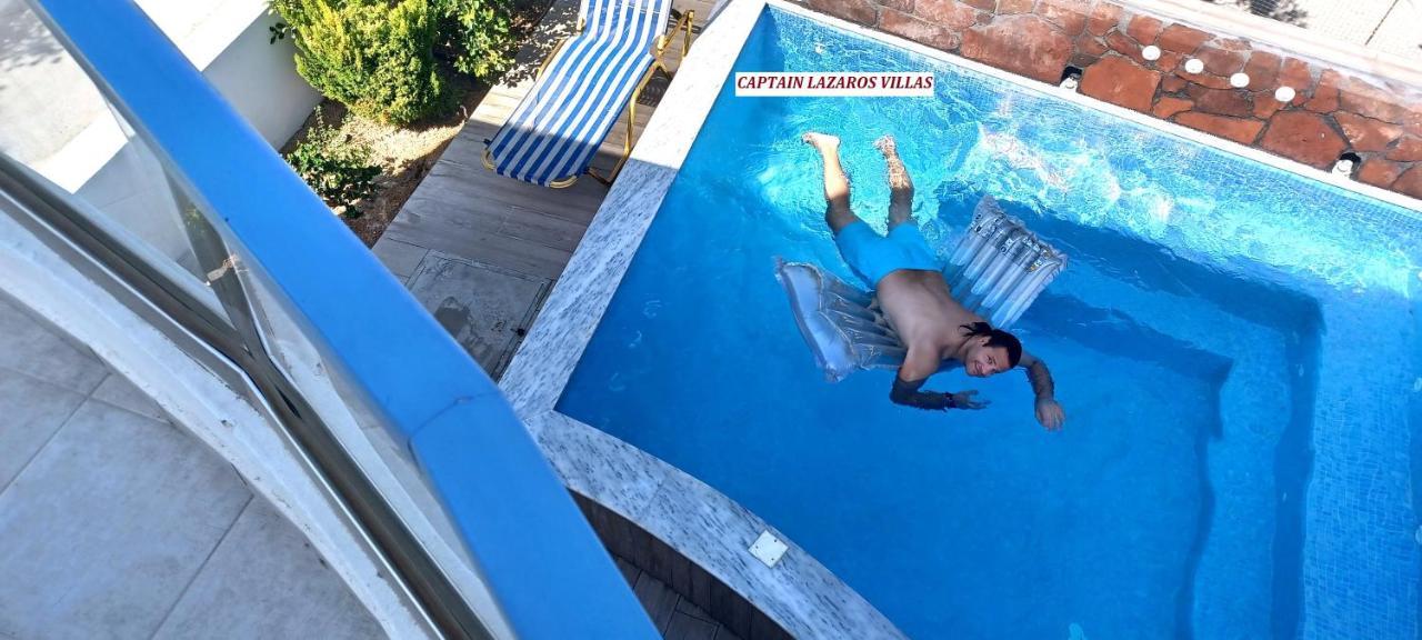 Located By The Sea One Beachfront Private Captain Lazaros Pool Villa With Loft In 750Sqm Spacious Private Plot-Jacuzzi-Sunrelax-Furnished Terace-Gazebo-Private Parking,Sleep 3 Adults And 2 Children, Just Steps From The Black Beach-Seaview Perissa  Bagian luar foto
