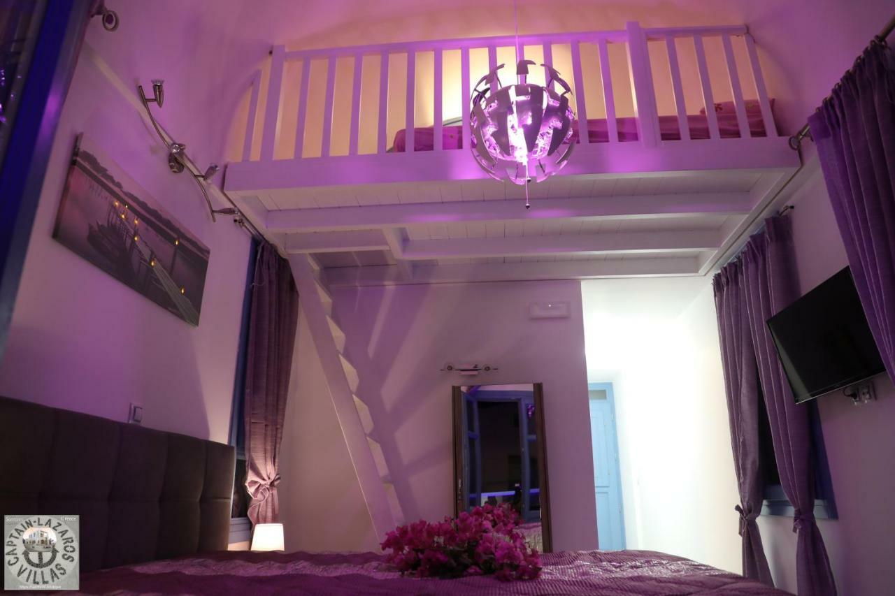 Located By The Sea One Beachfront Private Captain Lazaros Pool Villa With Loft In 750Sqm Spacious Private Plot-Jacuzzi-Sunrelax-Furnished Terace-Gazebo-Private Parking,Sleep 3 Adults And 2 Children, Just Steps From The Black Beach-Seaview Perissa  Bagian luar foto