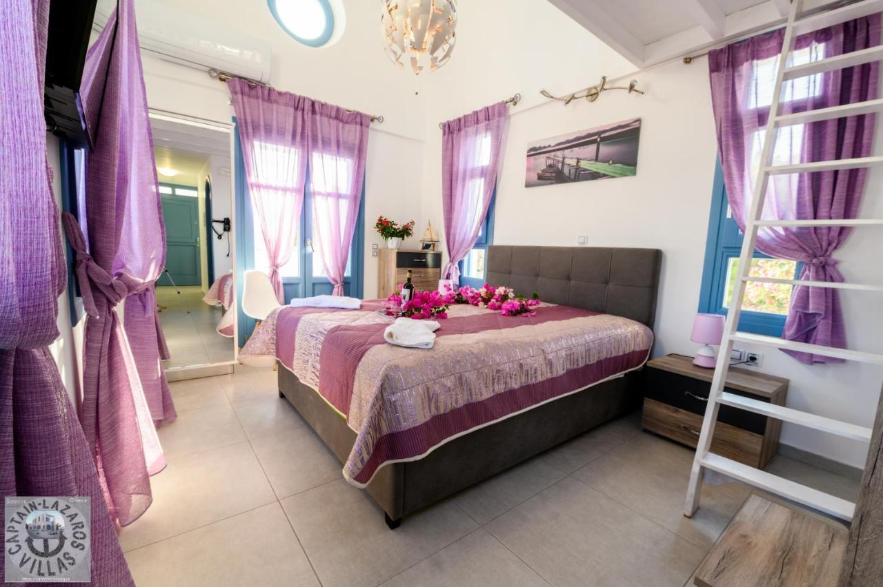 Located By The Sea One Beachfront Private Captain Lazaros Pool Villa With Loft In 750Sqm Spacious Private Plot-Jacuzzi-Sunrelax-Furnished Terace-Gazebo-Private Parking,Sleep 3 Adults And 2 Children, Just Steps From The Black Beach-Seaview Perissa  Bagian luar foto